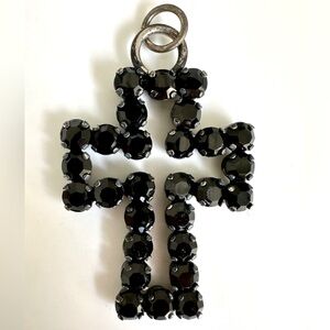 Agatha Paris Y2K goth black crystal cross pendant